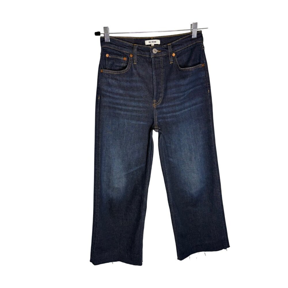 Re/Done High Waist Crop Wide Leg Stretch Jeans Barely Worn-sz 27 - Picture 4 of 12